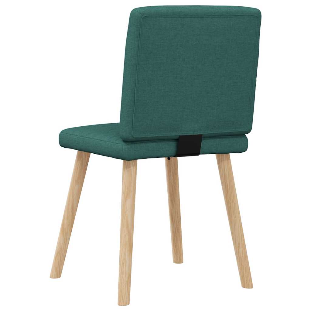 Cadeiras de jantar 6 pcs tecido verde-escuro