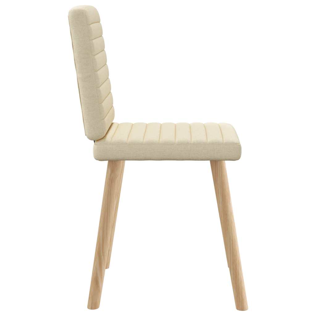 Cadeiras de jantar 6 pcs tecido cor creme