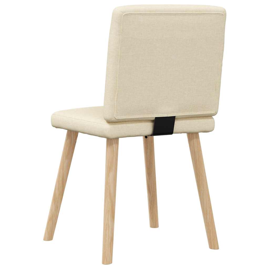 Cadeiras de jantar 6 pcs tecido cor creme