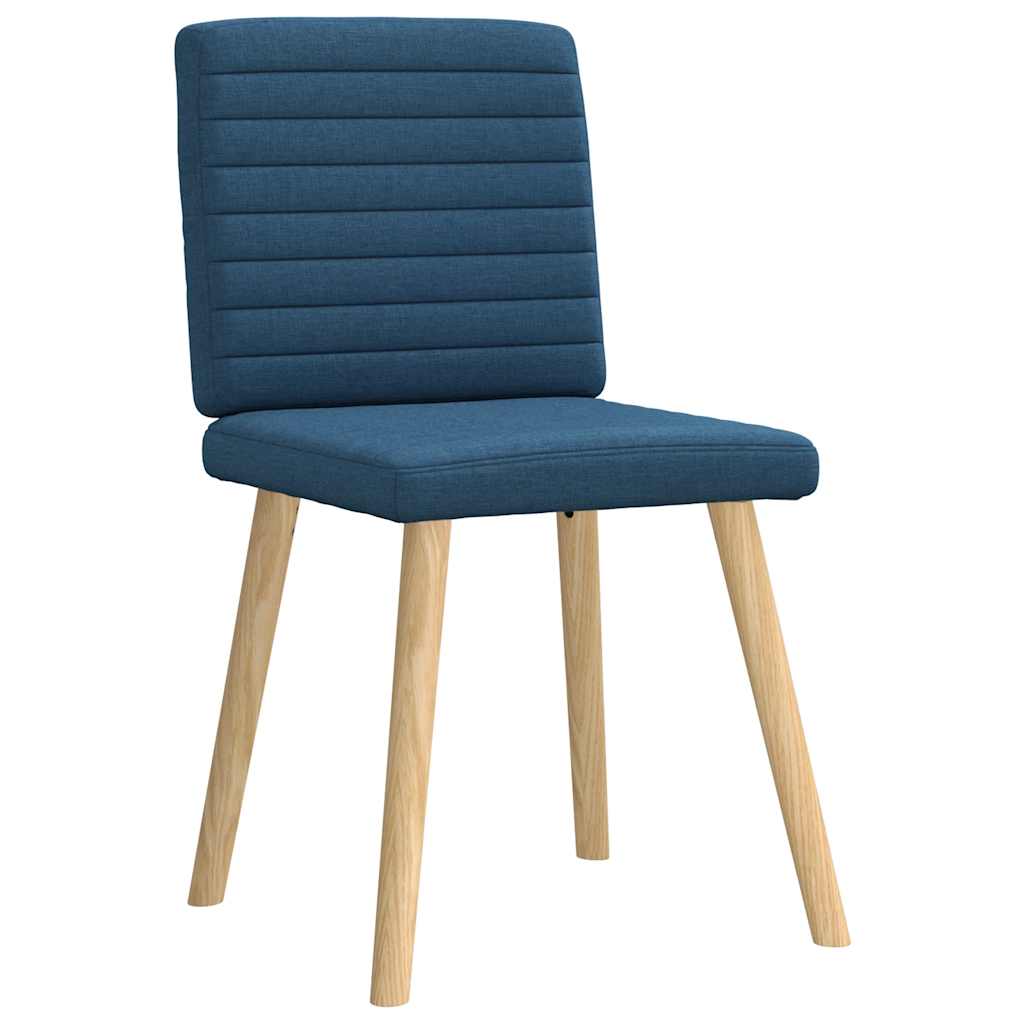 Cadeiras de jantar 6 pcs tecido azul