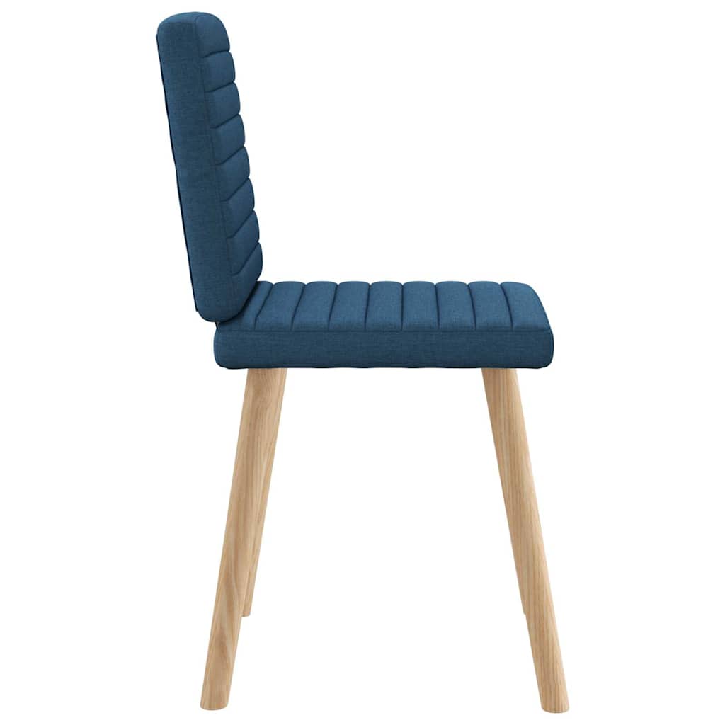Cadeiras de jantar 6 pcs tecido azul