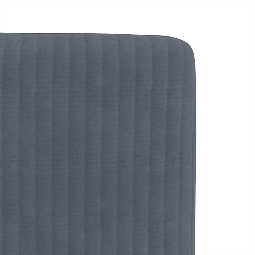Cadeiras de jantar 6 pcs veludo cinzento-escuro