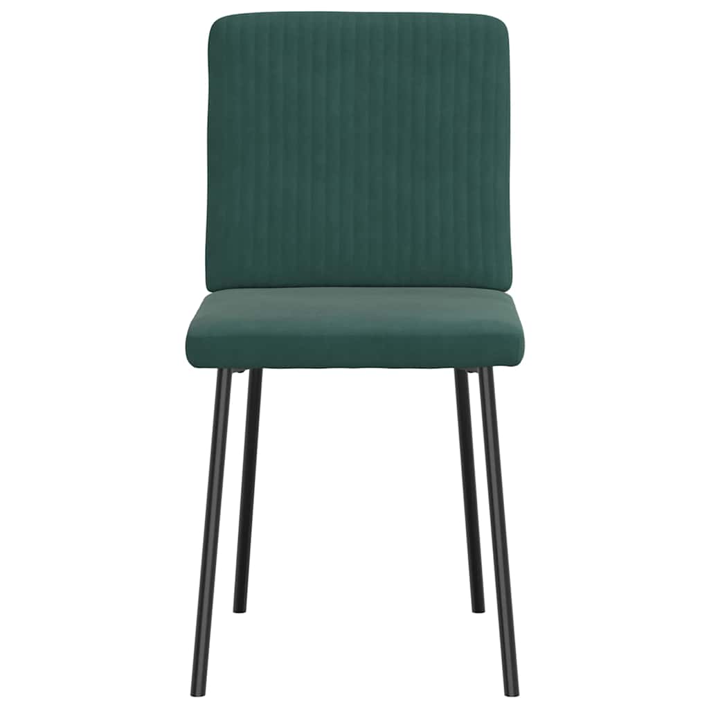 Cadeiras de jantar 6 pcs veludo verde-escuro