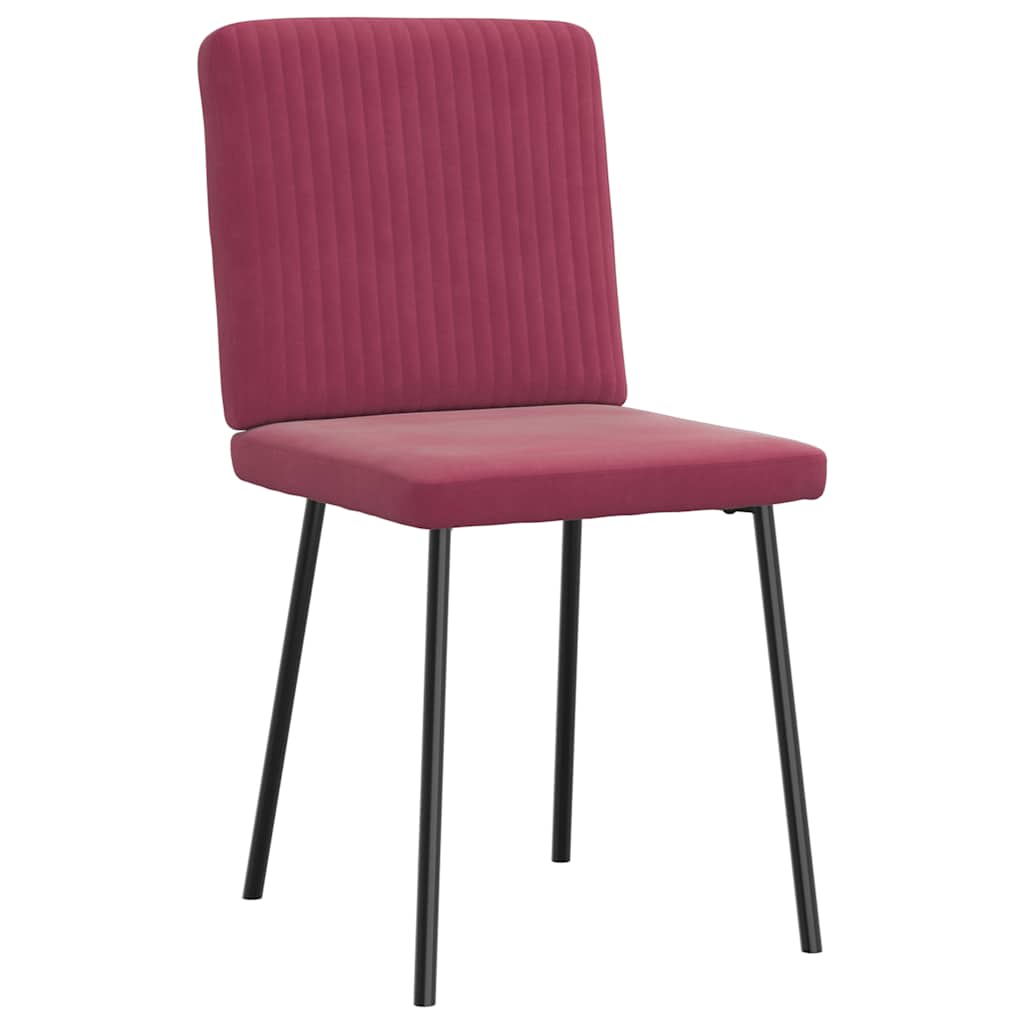 Cadeiras de jantar 6 pcs veludo vermelho tinto