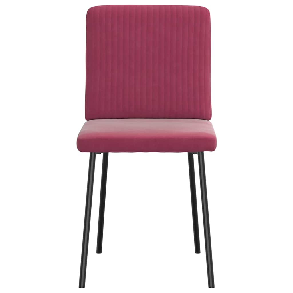 Cadeiras de jantar 6 pcs veludo vermelho tinto