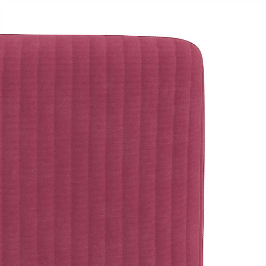 Cadeiras de jantar 6 pcs veludo vermelho tinto