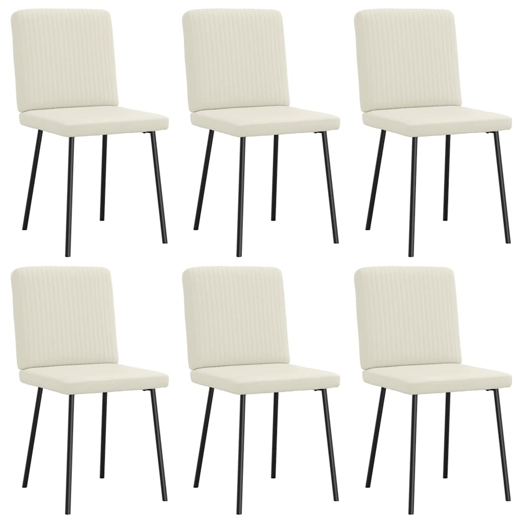 Cadeiras de jantar 6 pcs veludo cor creme