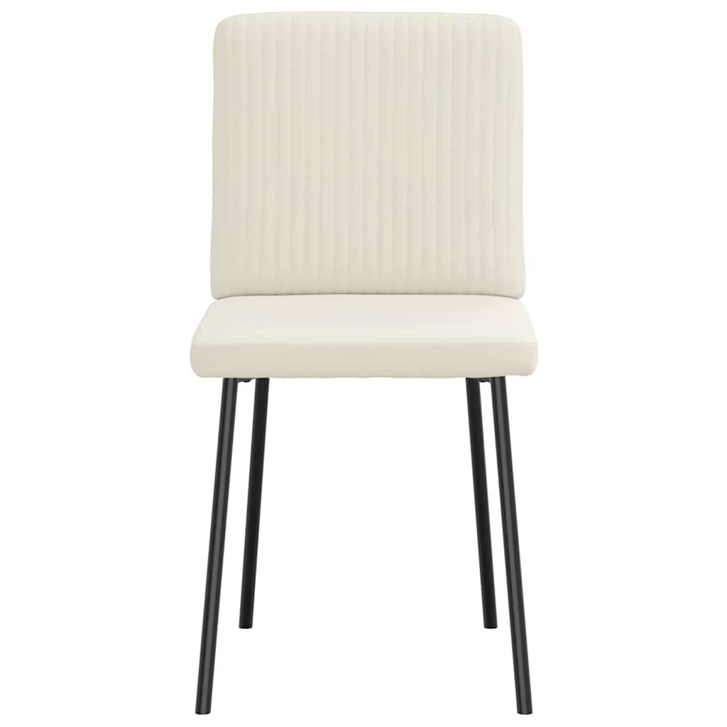 Cadeiras de jantar 6 pcs veludo cor creme