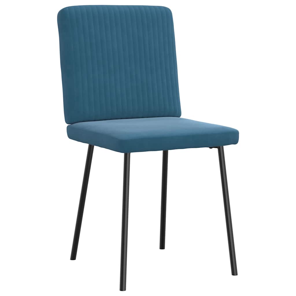 Cadeiras de jantar 6 pcs veludo azul