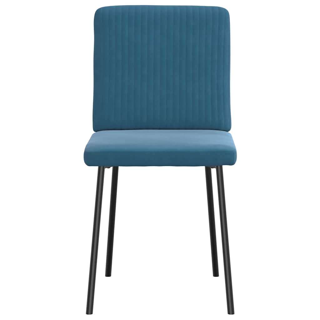 Cadeiras de jantar 6 pcs veludo azul