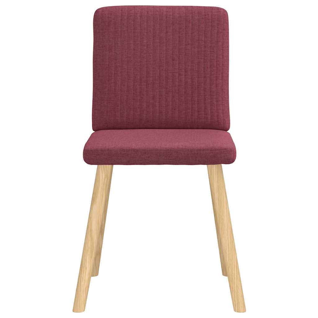 Cadeiras de jantar 6 pcs tecido vermelho-tinto