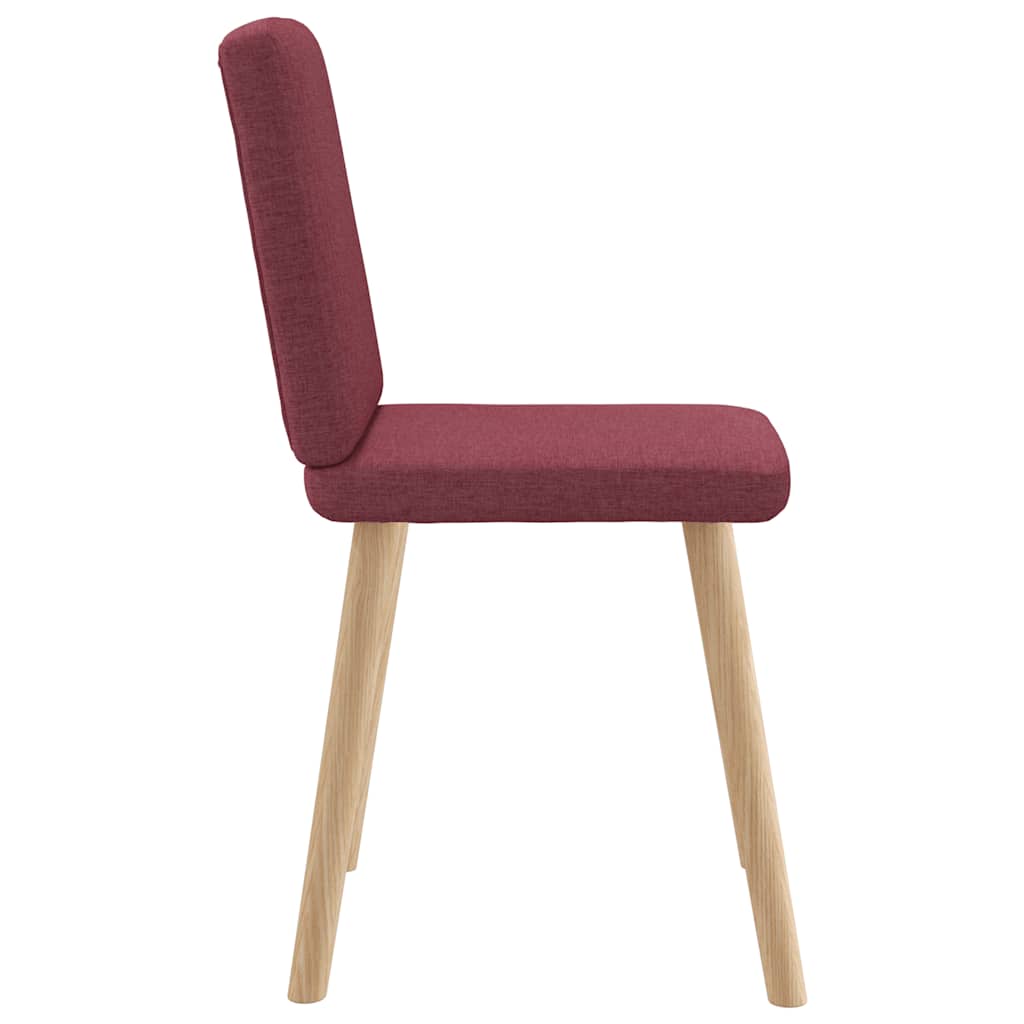 Cadeiras de jantar 6 pcs tecido vermelho-tinto