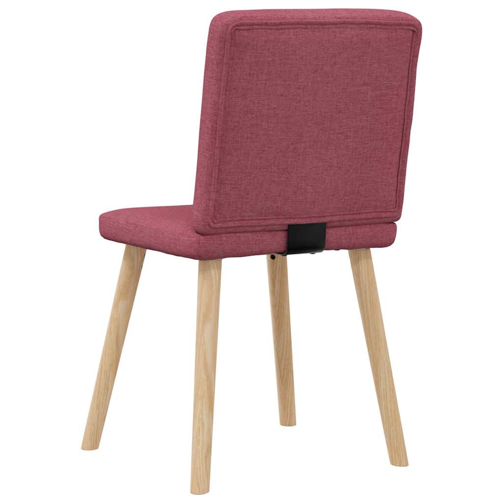 Cadeiras de jantar 6 pcs tecido vermelho-tinto