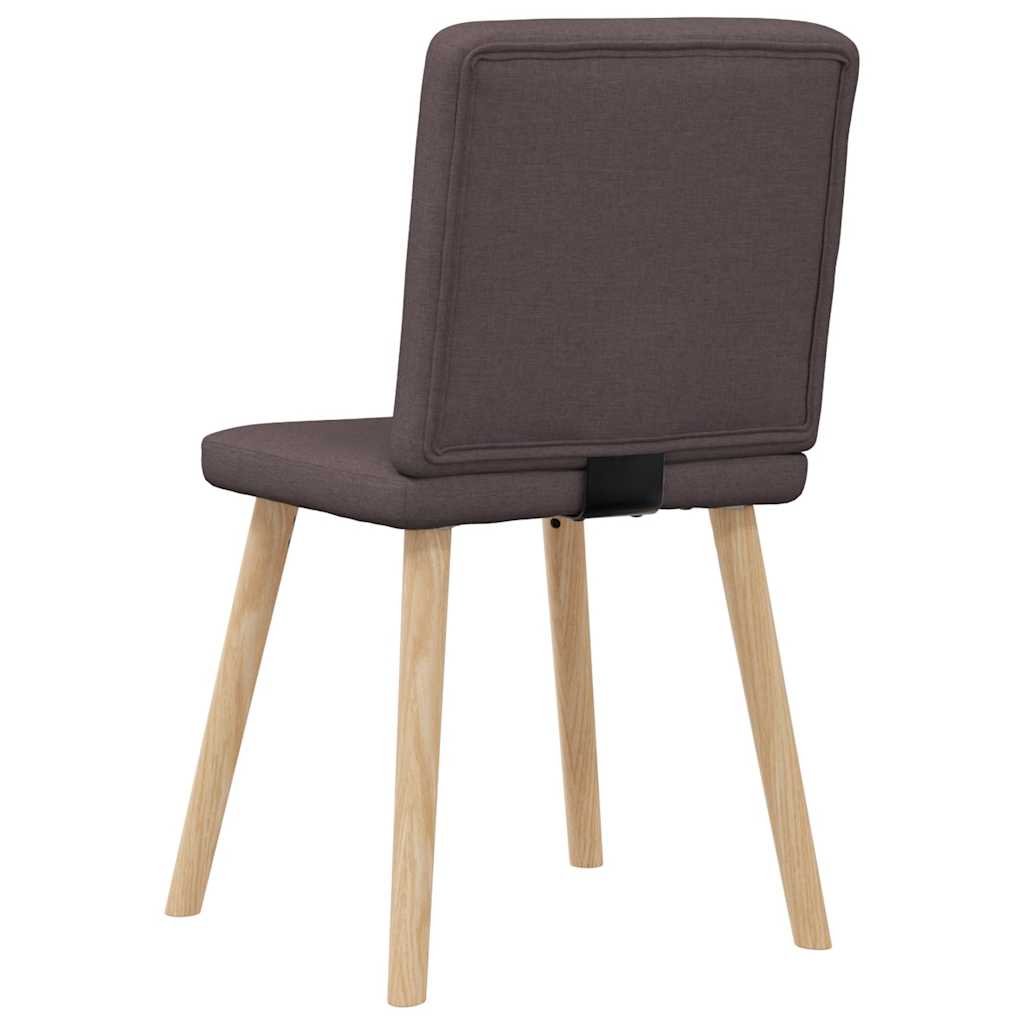 Cadeiras de jantar 6 pcs tecido castanho-escuro