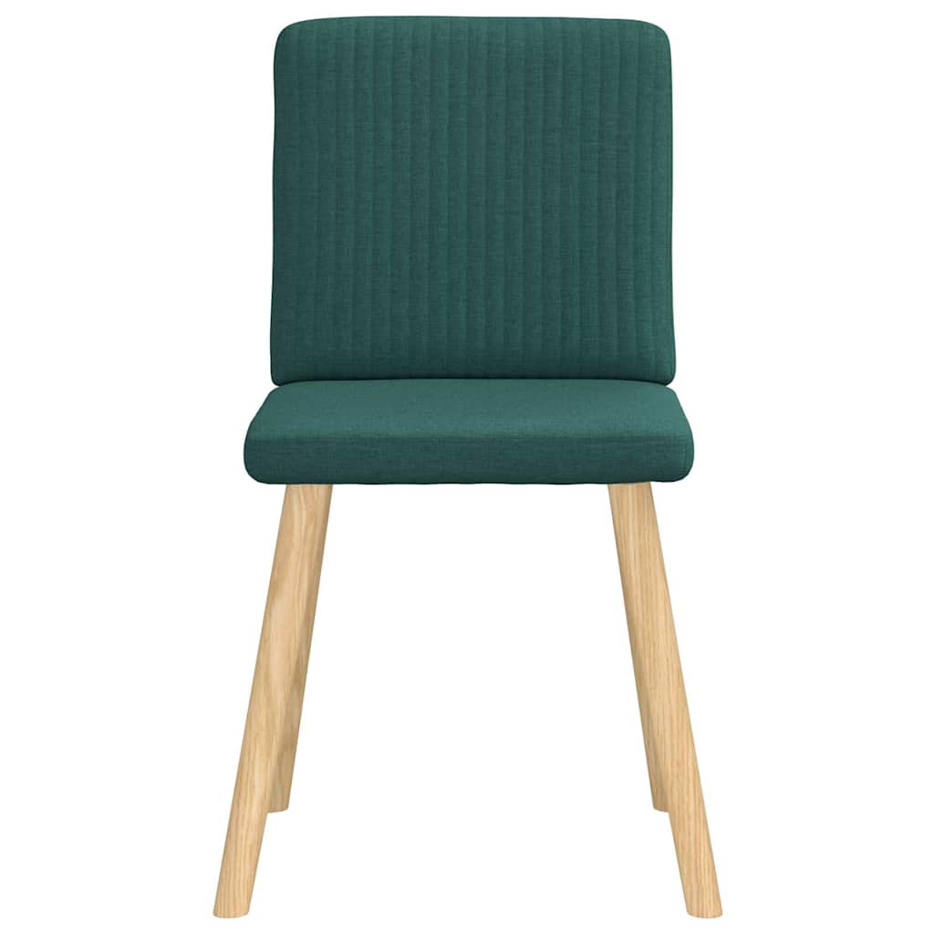 Cadeiras de jantar 6 pcs tecido verde-escuro