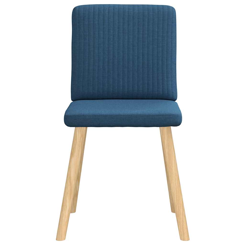 Cadeiras de jantar 6 pcs tecido azul