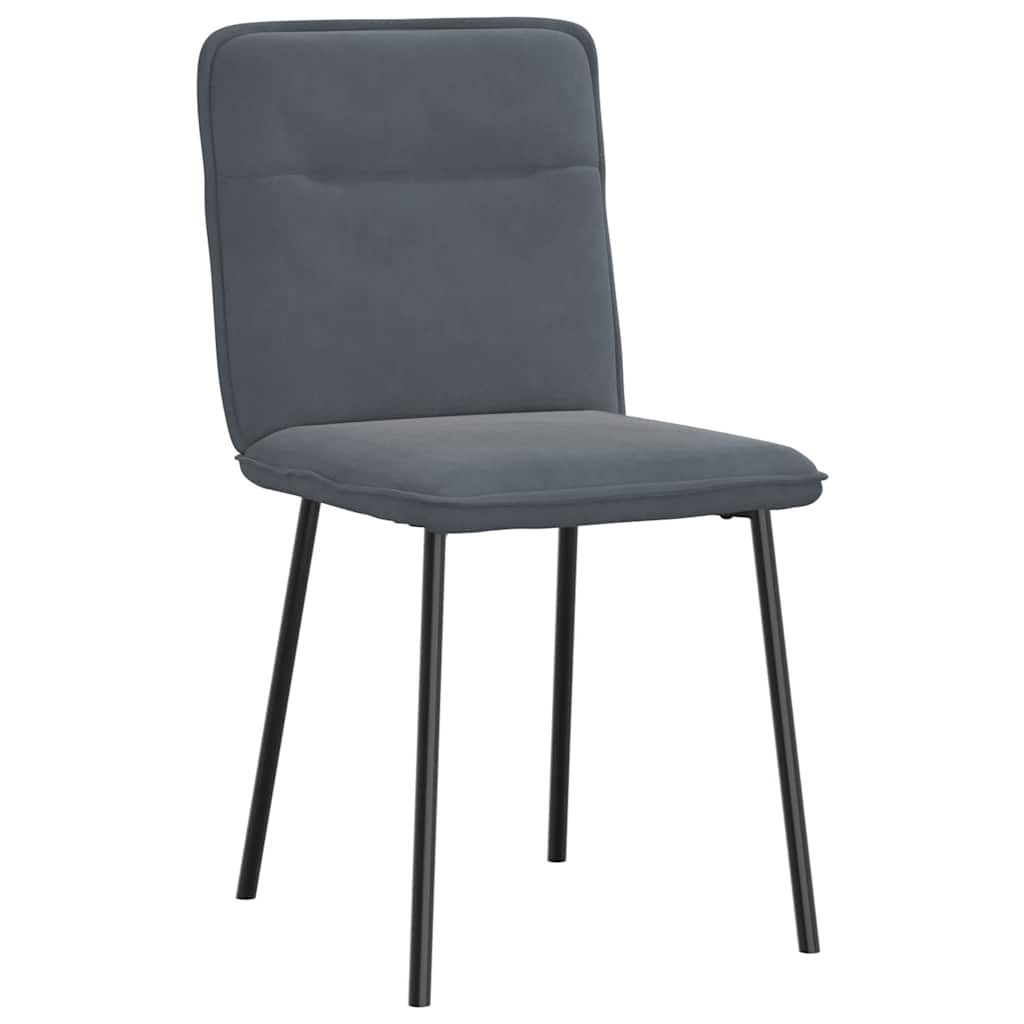 Cadeiras de jantar 6 pcs veludo cinzento-escuro