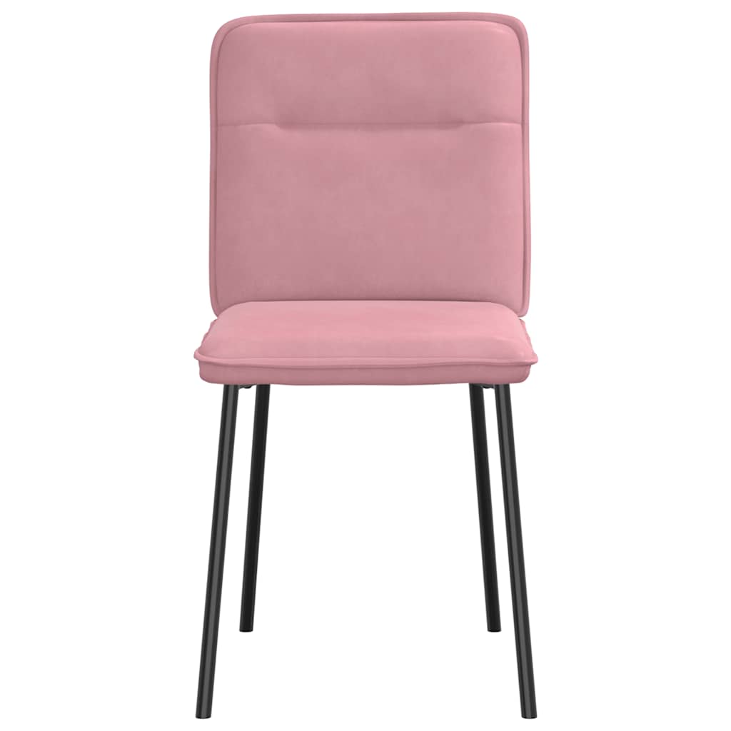 Cadeiras de jantar 6 pcs veludo rosa