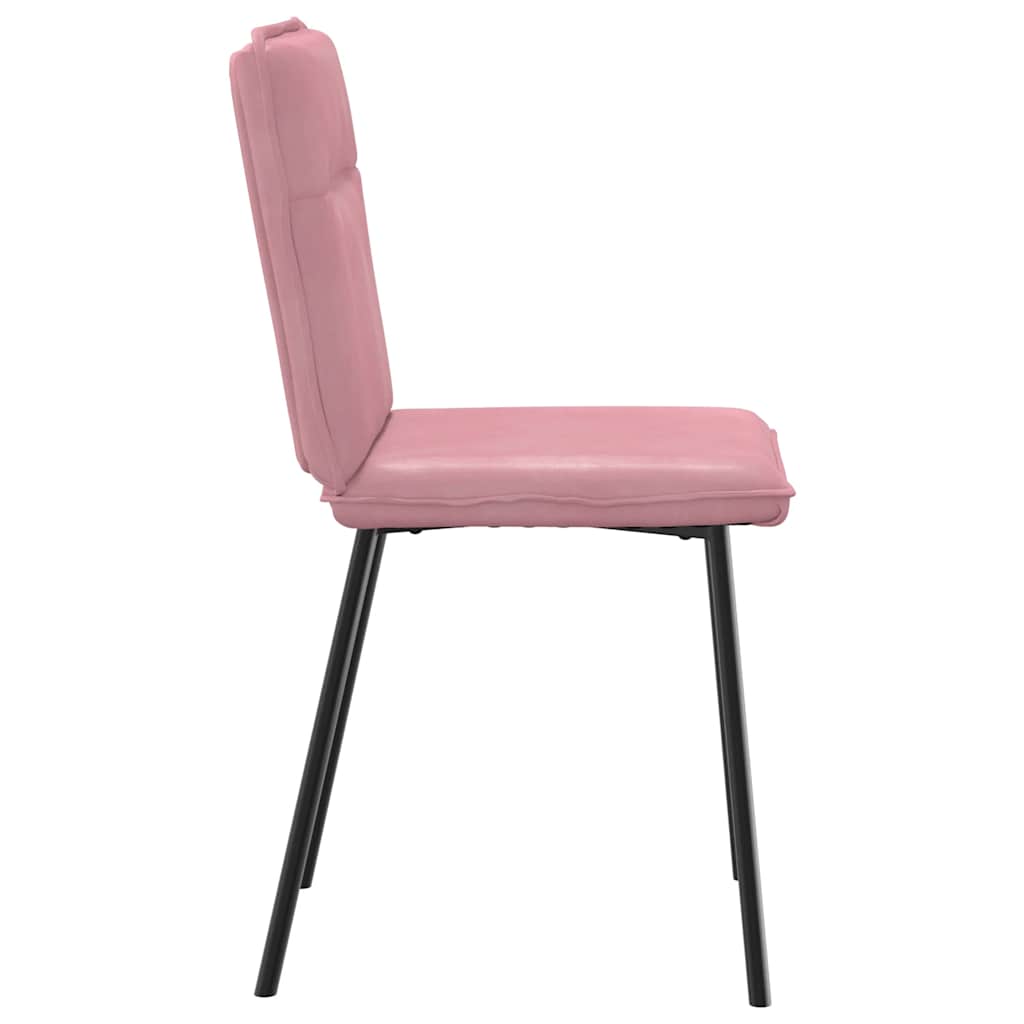 Cadeiras de jantar 6 pcs veludo rosa