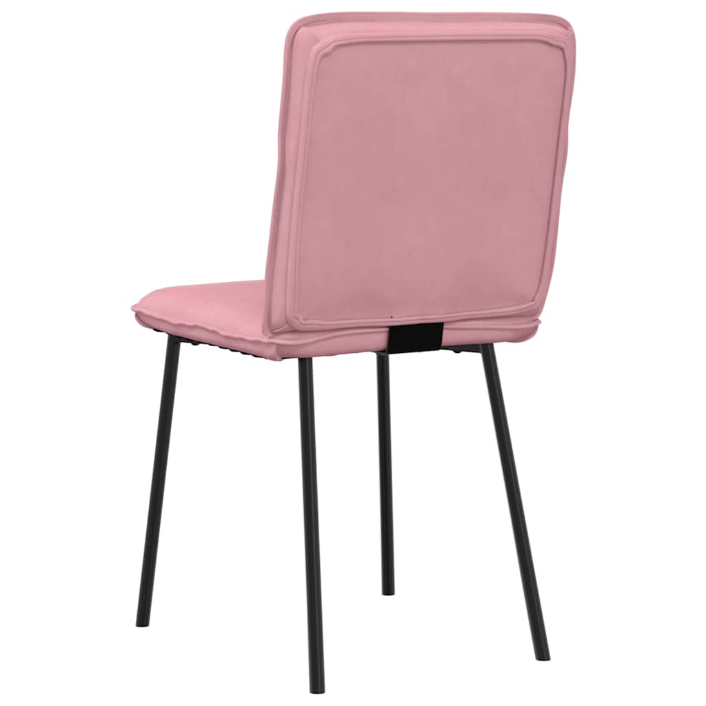 Cadeiras de jantar 6 pcs veludo rosa