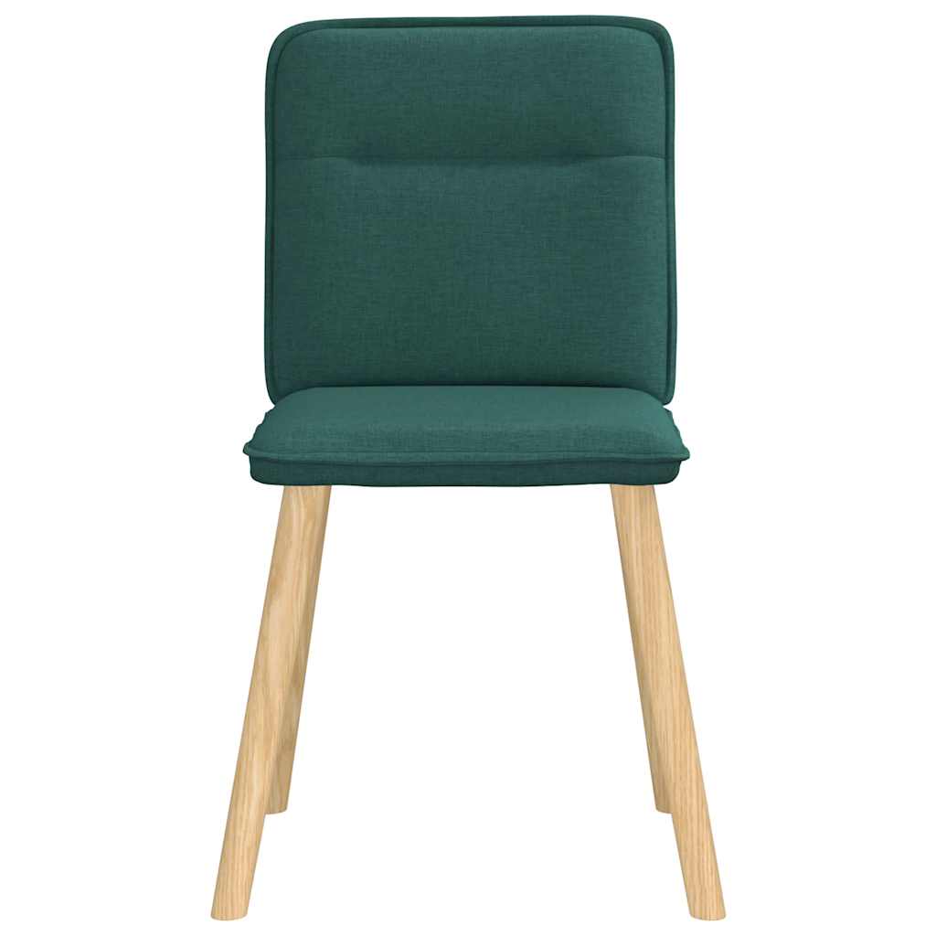 Cadeiras de jantar 6 pcs tecido verde-escuro