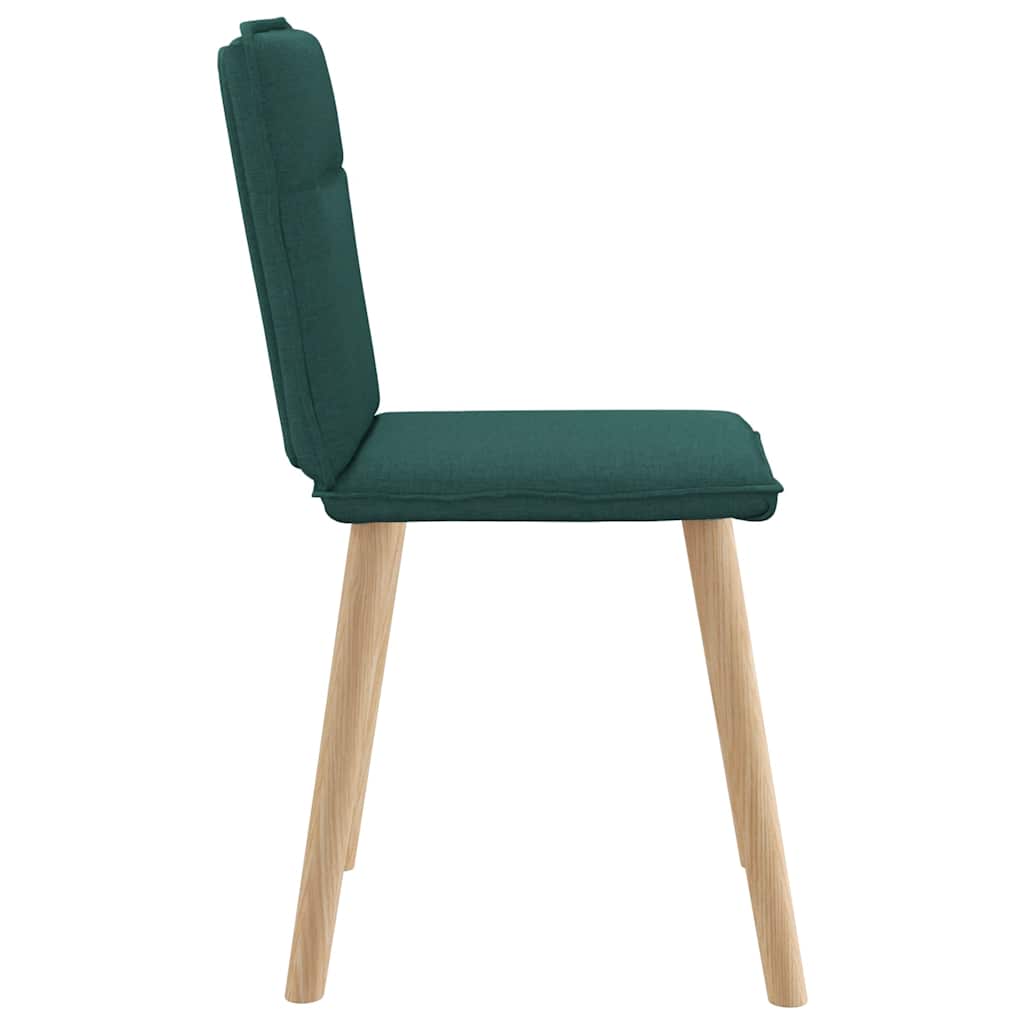 Cadeiras de jantar 6 pcs tecido verde-escuro