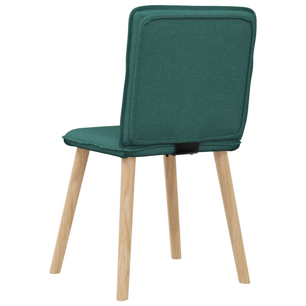 Cadeiras de jantar 6 pcs tecido verde-escuro