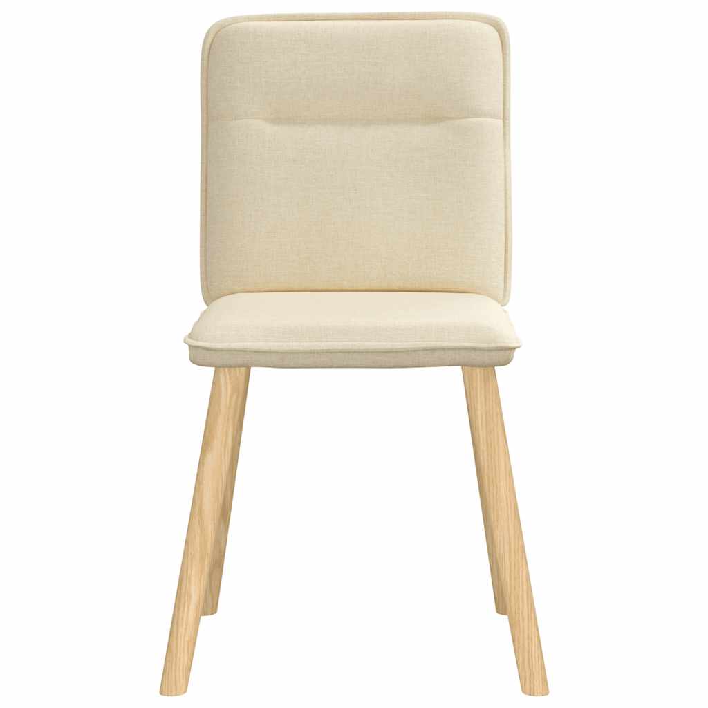 Cadeiras de jantar 6 pcs tecido cor creme