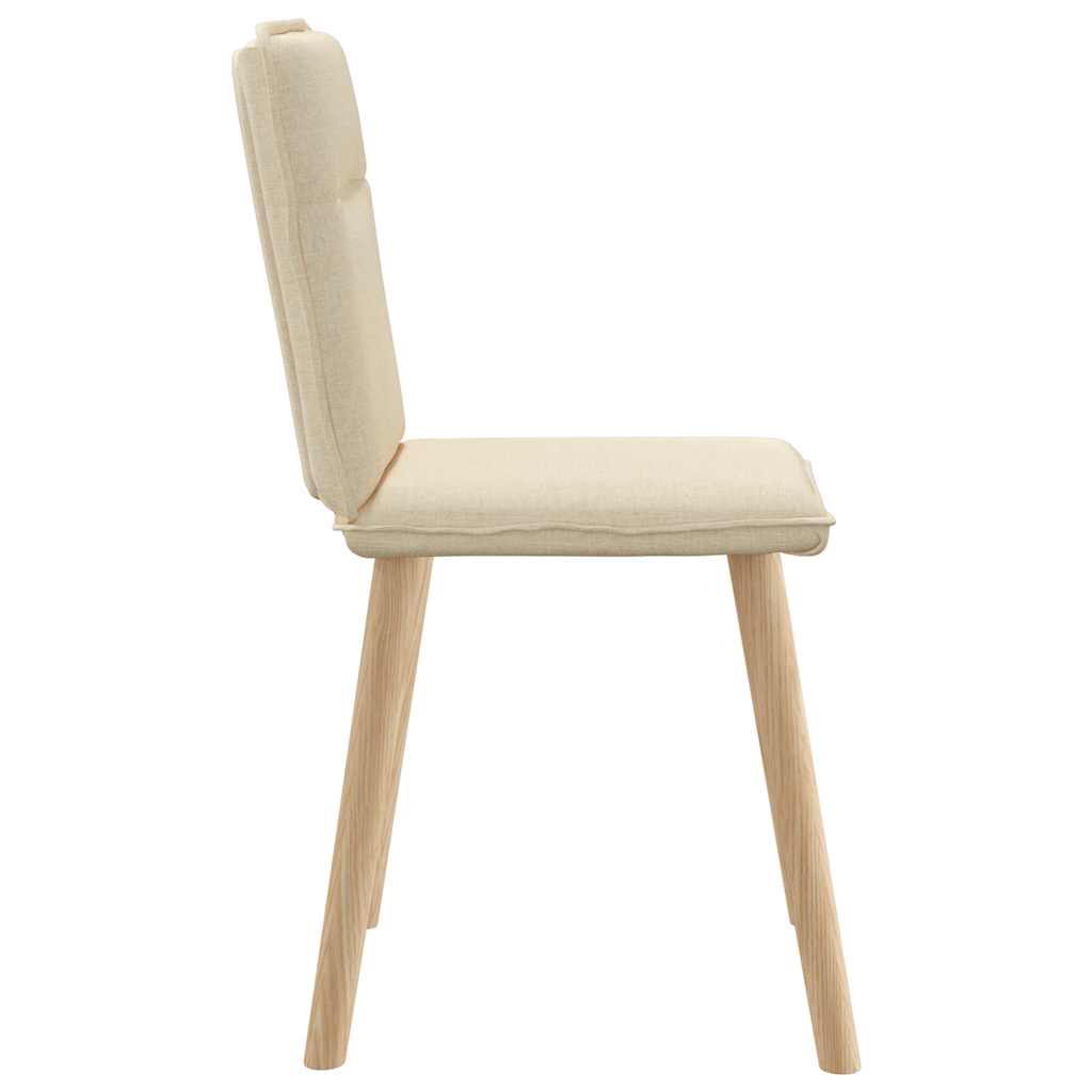Cadeiras de jantar 6 pcs tecido cor creme