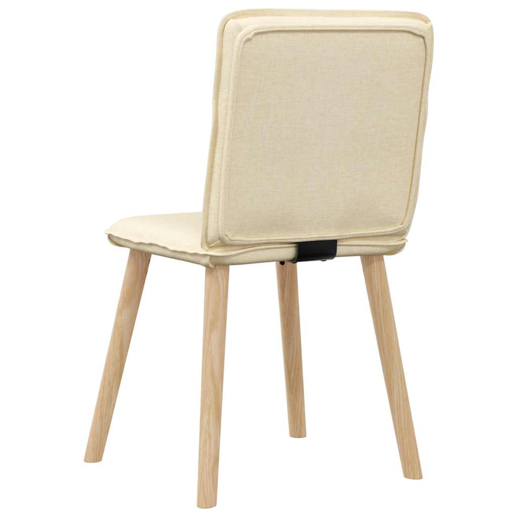 Cadeiras de jantar 6 pcs tecido cor creme