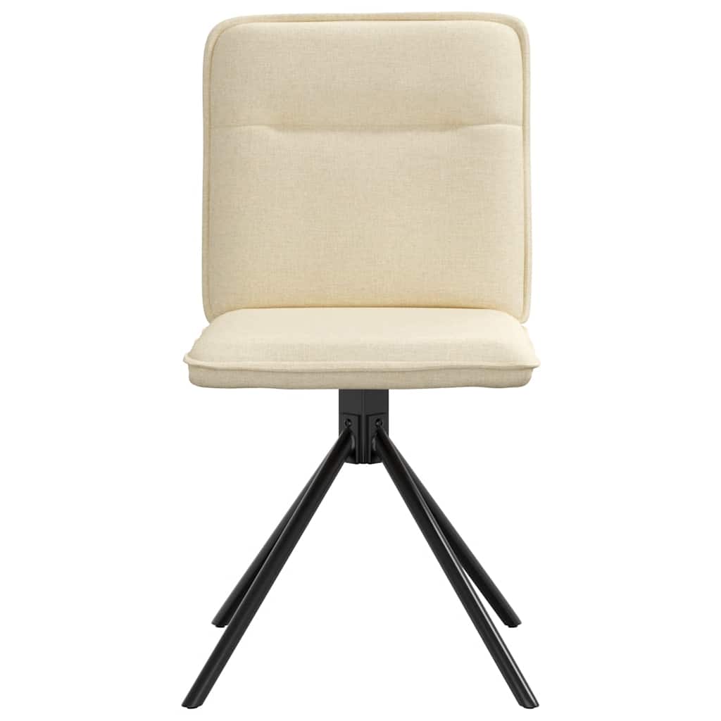 Cadeiras de jantar 6 pcs tecido cor creme