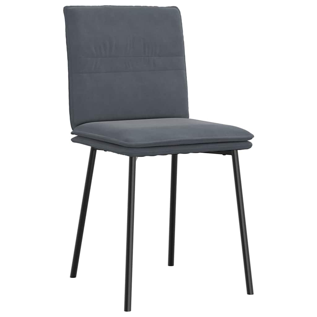 Cadeiras de jantar 6 pcs veludo cinzento-escuro
