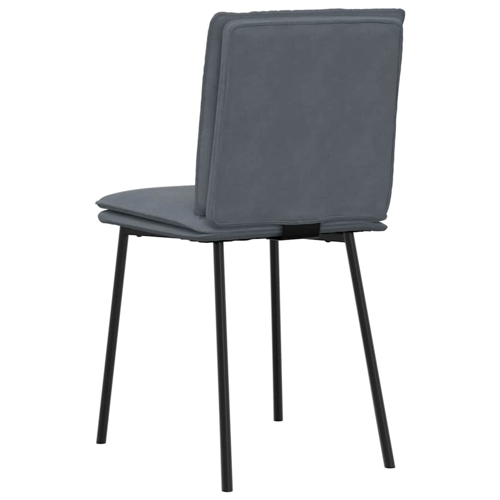 Cadeiras de jantar 6 pcs veludo cinzento-escuro