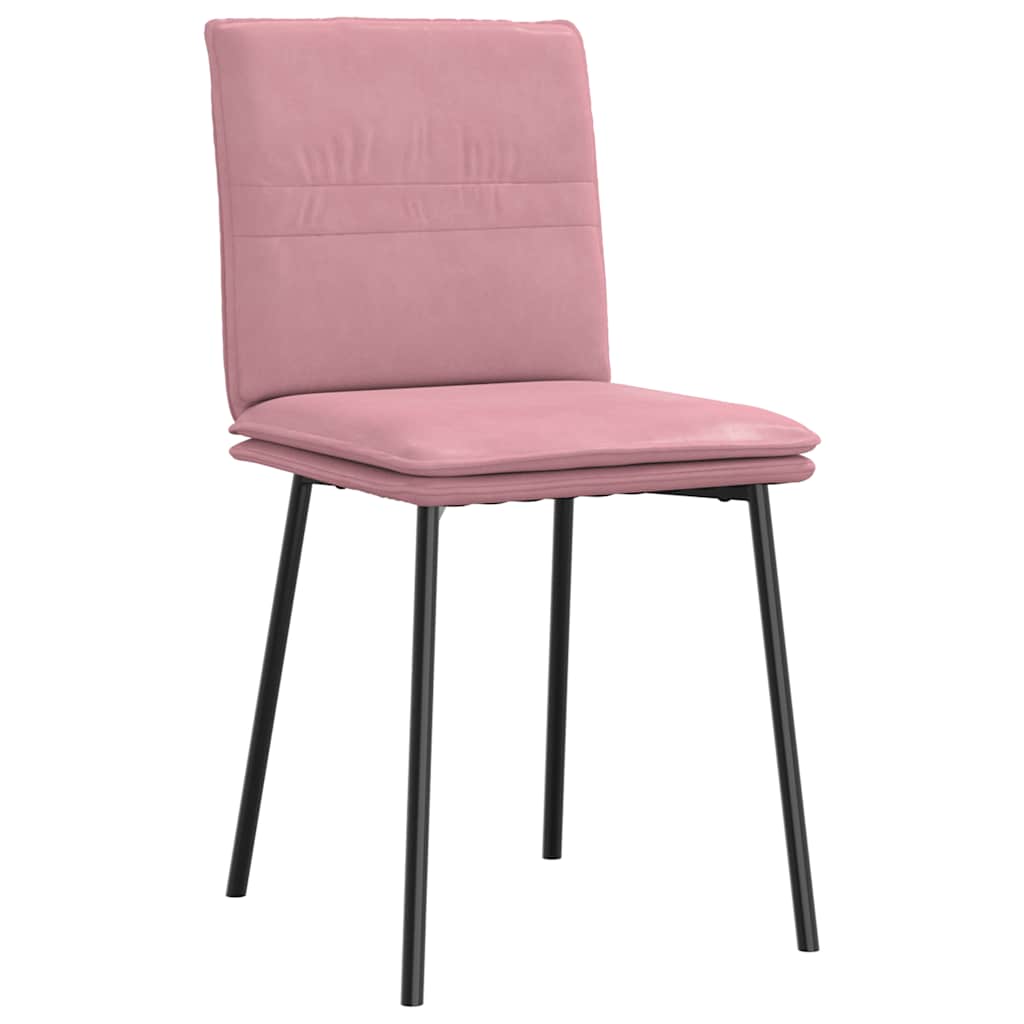 Cadeiras de jantar 6 pcs veludo rosa