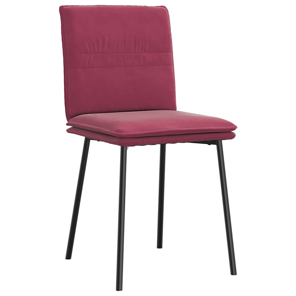 Cadeiras de jantar 6 pcs veludo vermelho tinto