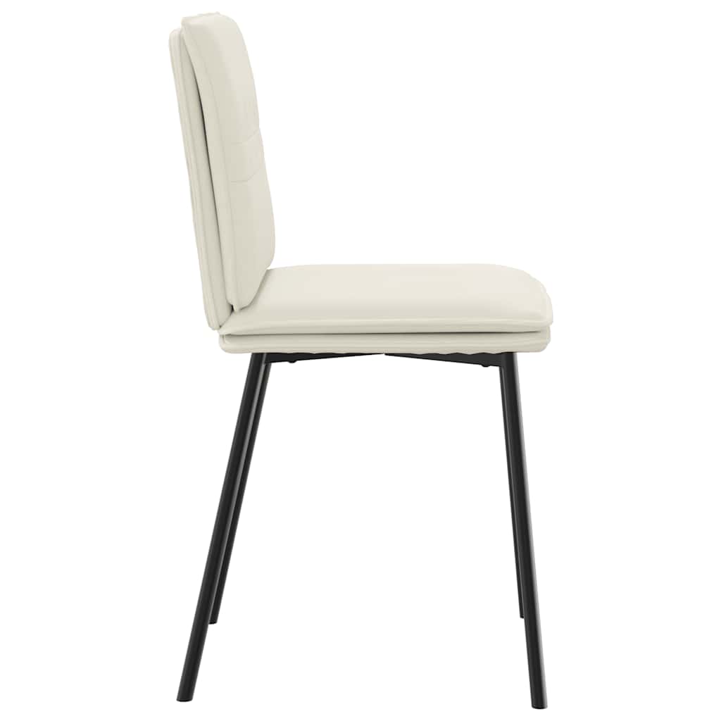 Cadeiras de jantar 6 pcs veludo cor creme