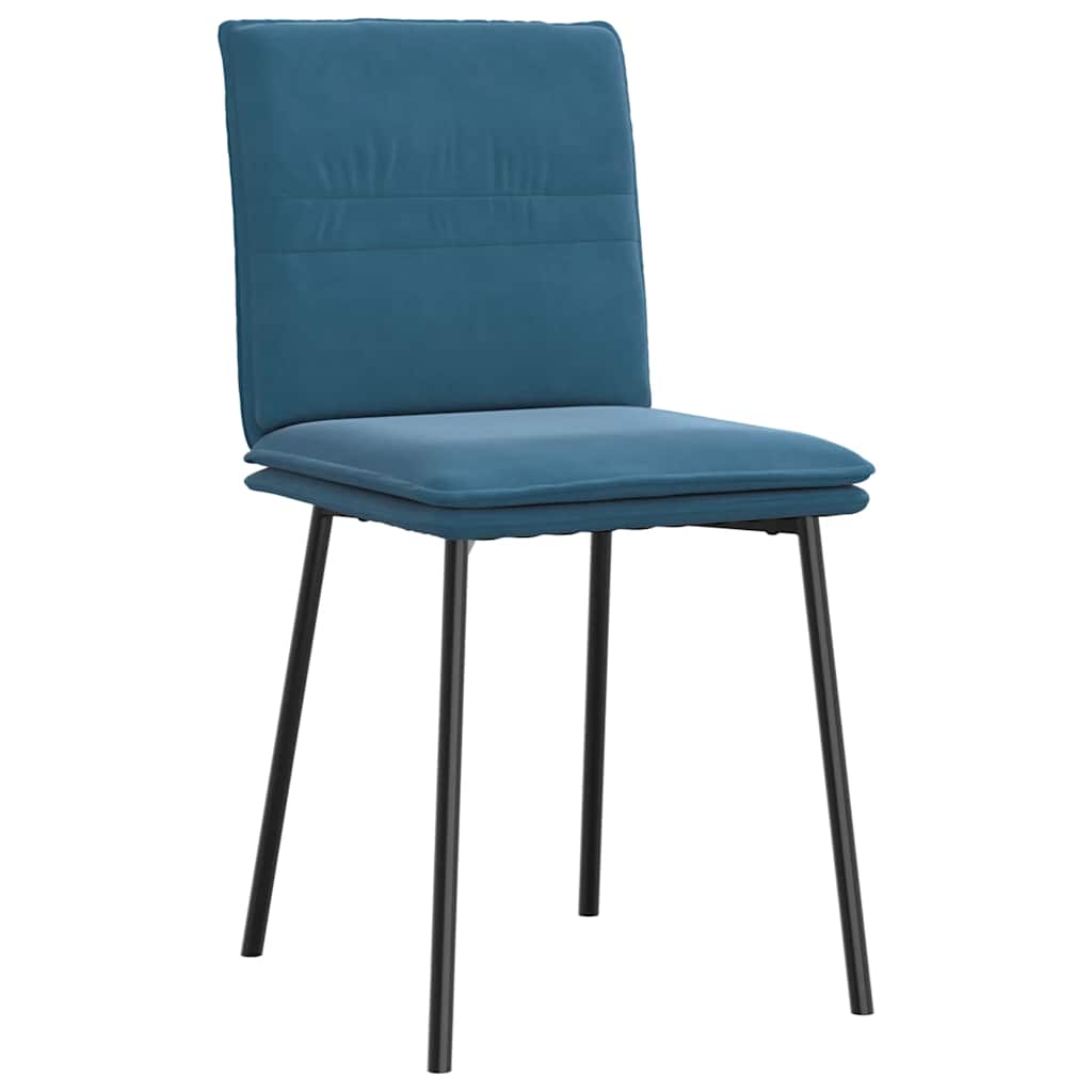 Cadeiras de jantar 6 pcs veludo azul