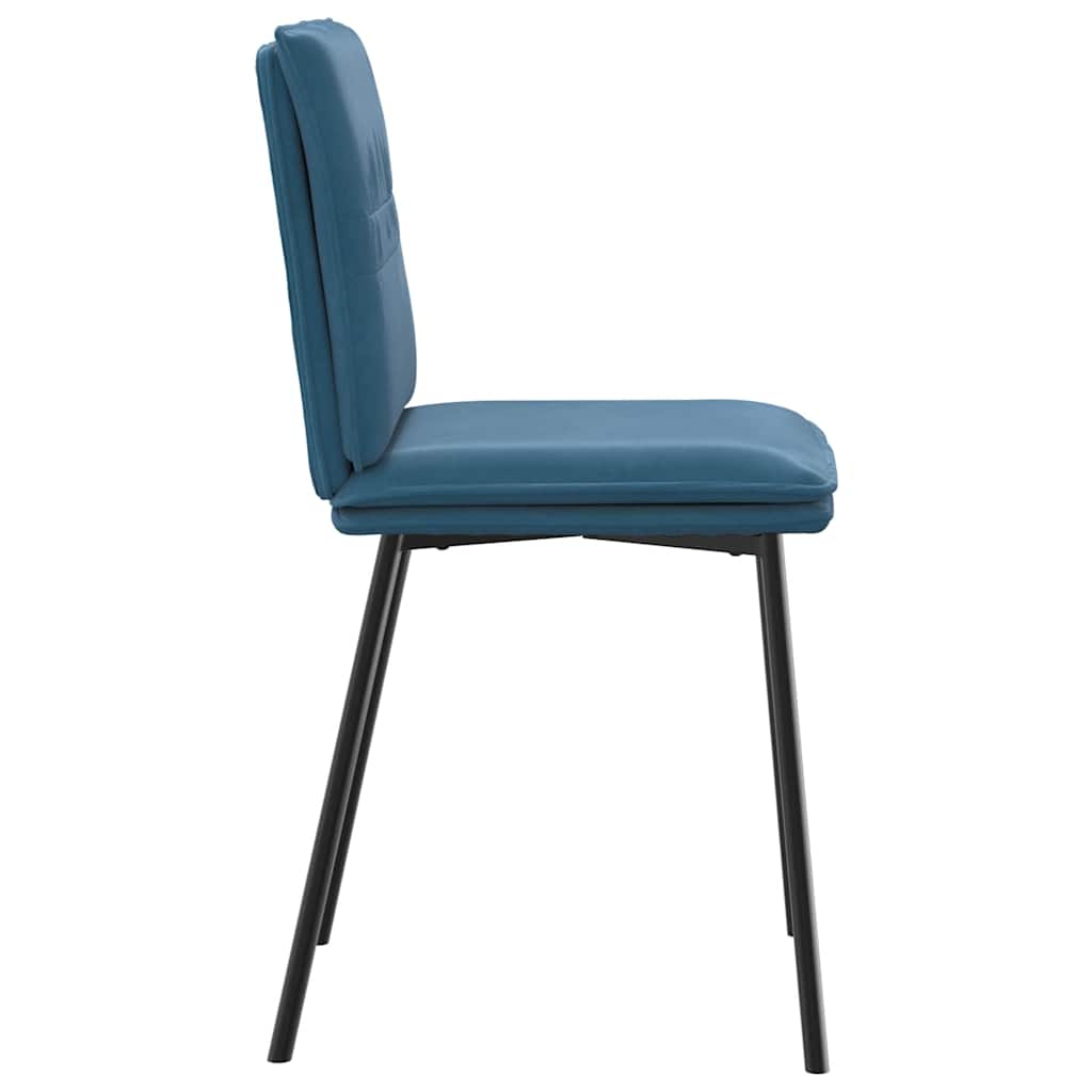 Cadeiras de jantar 6 pcs veludo azul