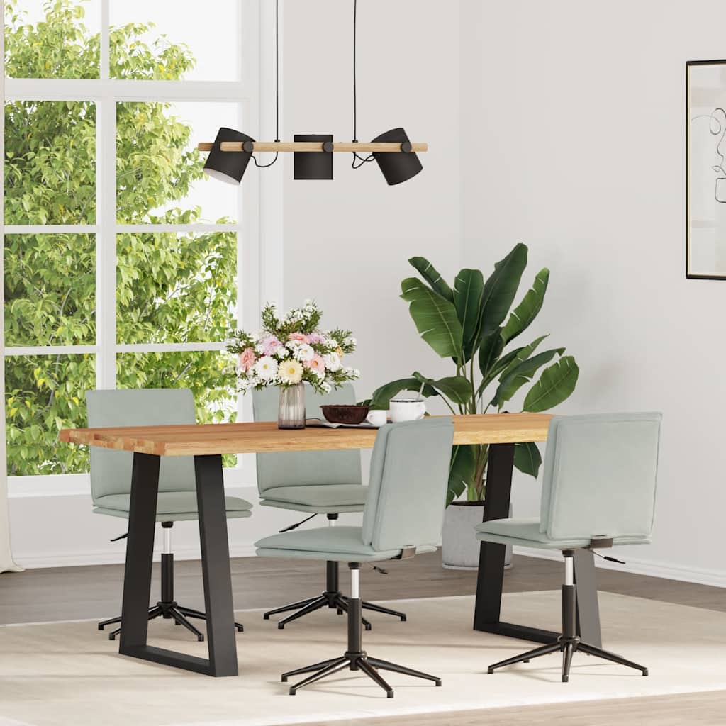 Cadeiras de jantar 4 pcs veludo cinzento-claro