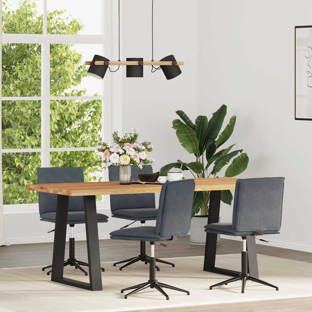 Cadeiras de jantar 4 pcs veludo cinzento-escuro