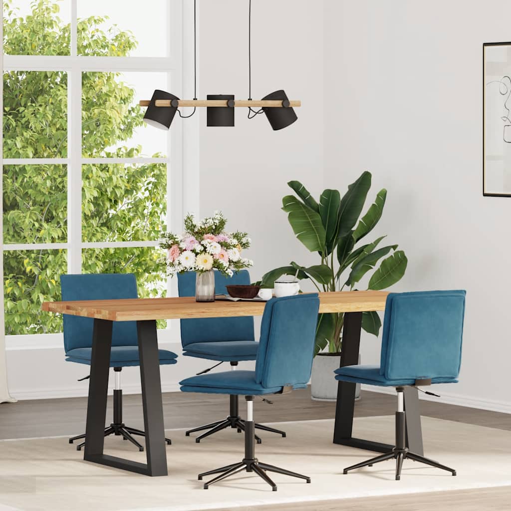 Cadeiras de jantar 4 pcs veludo azul