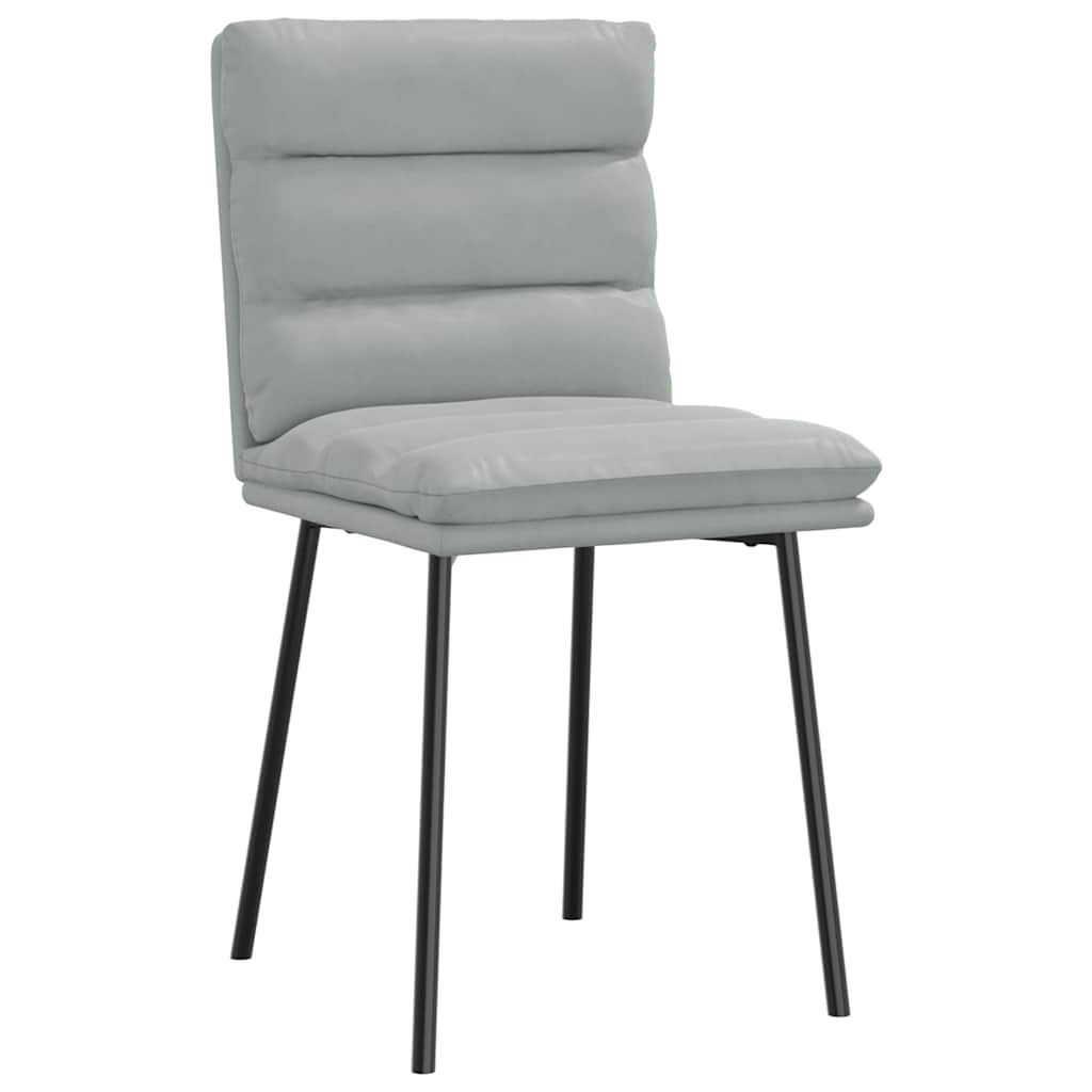 Cadeiras de jantar 6 pcs veludo cinzento-claro