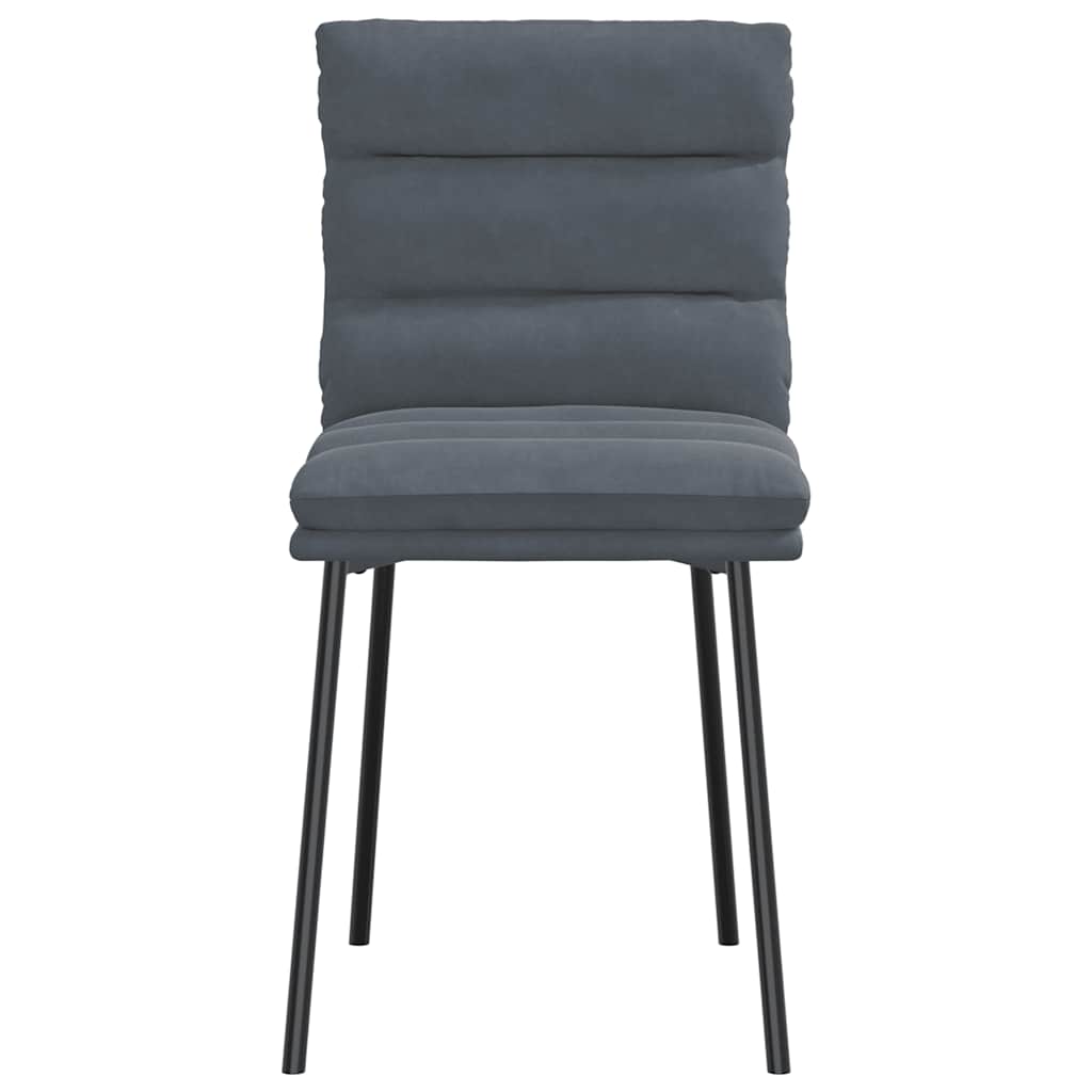 Cadeiras de jantar 6 pcs veludo cinzento-escuro