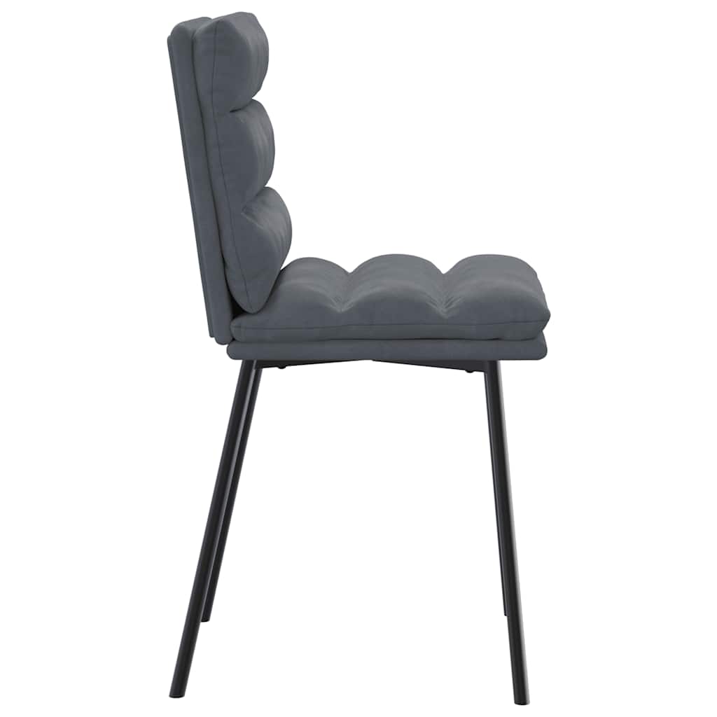 Cadeiras de jantar 6 pcs veludo cinzento-escuro