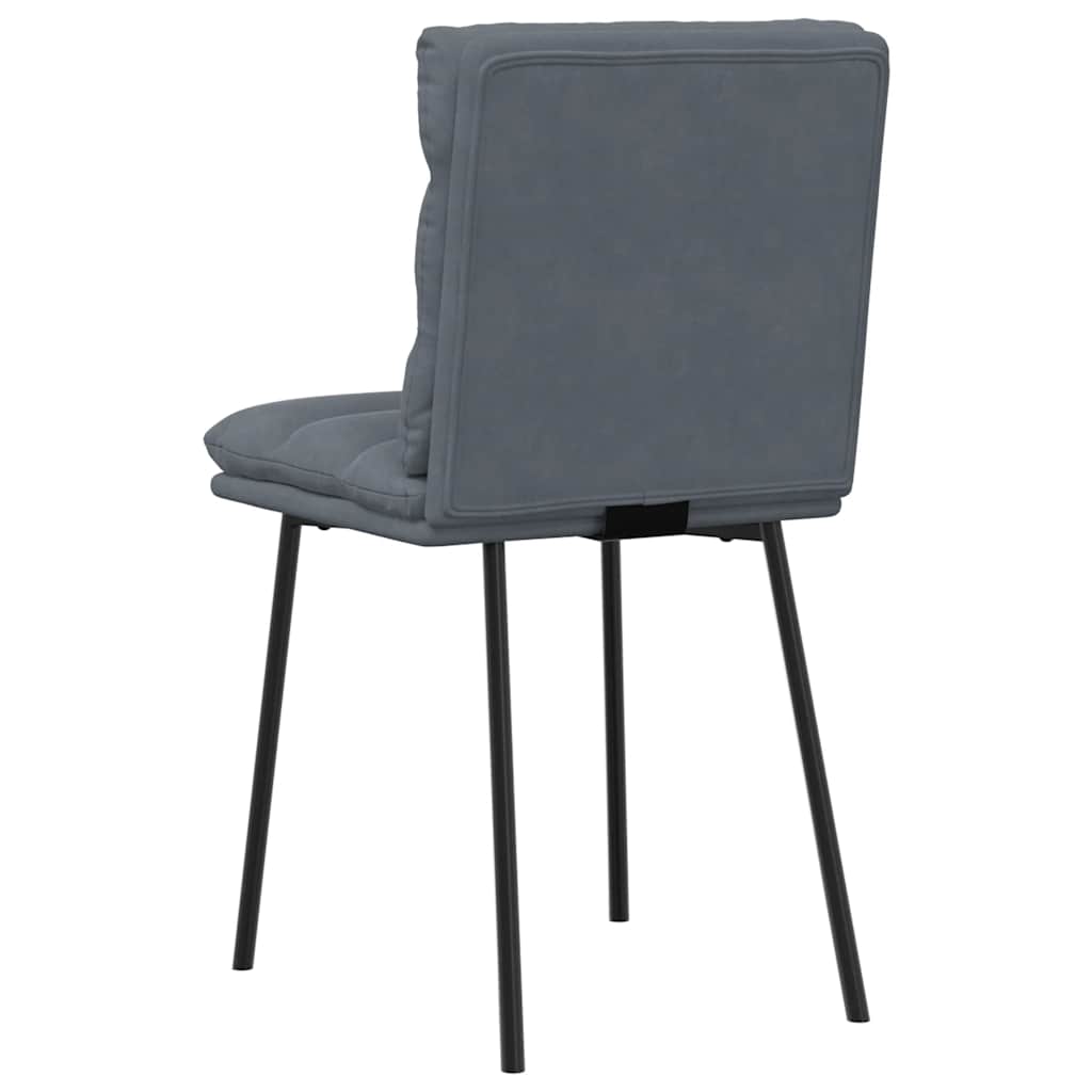 Cadeiras de jantar 6 pcs veludo cinzento-escuro