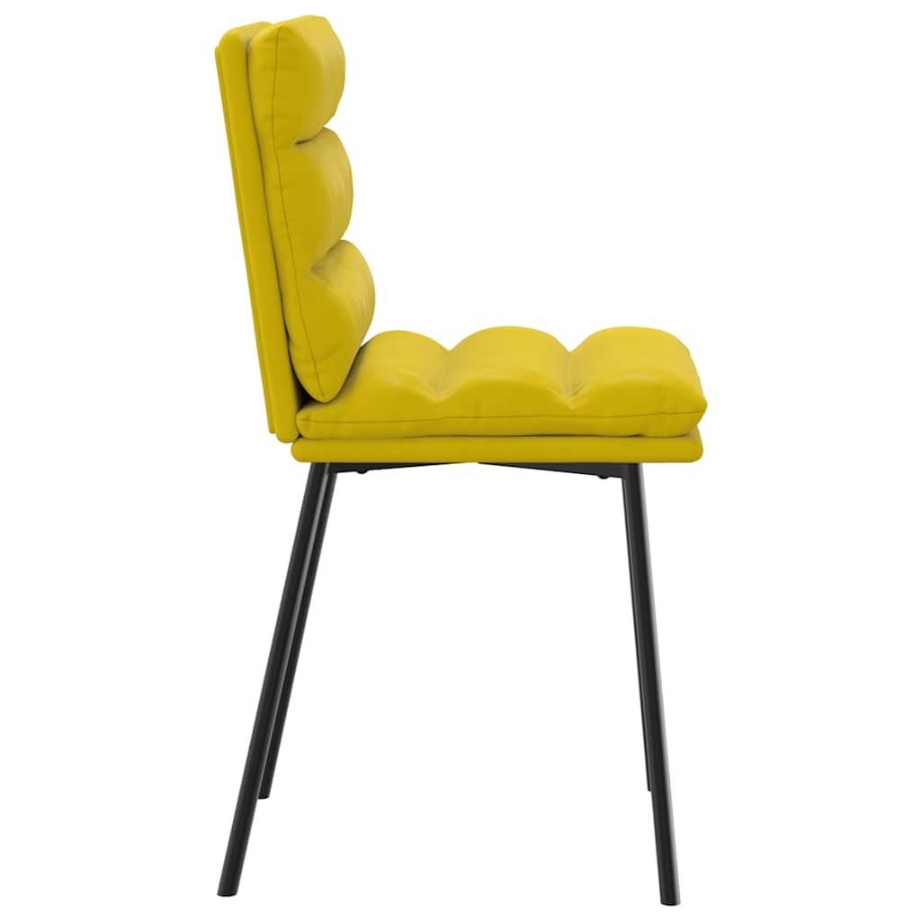 Cadeiras de jantar 6 pcs veludo amarelo