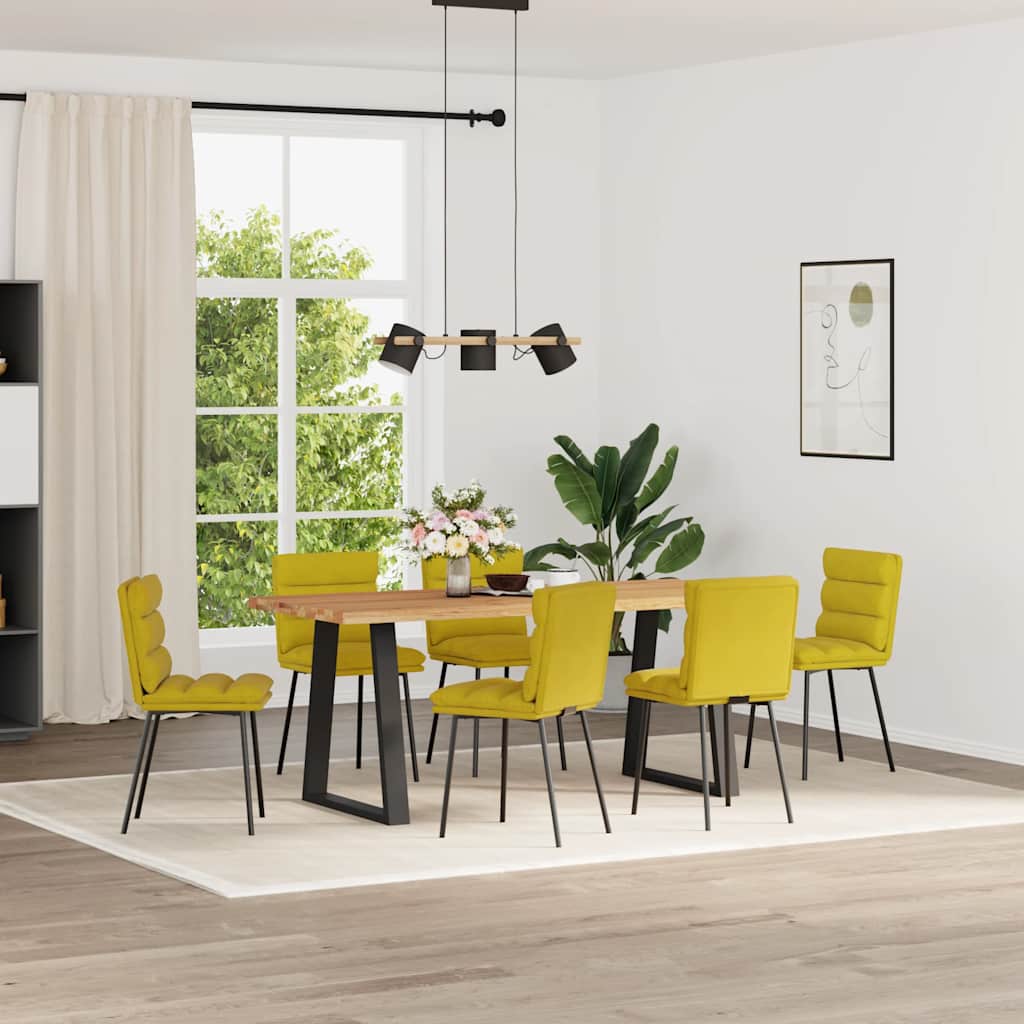 Cadeiras de jantar 6 pcs veludo amarelo
