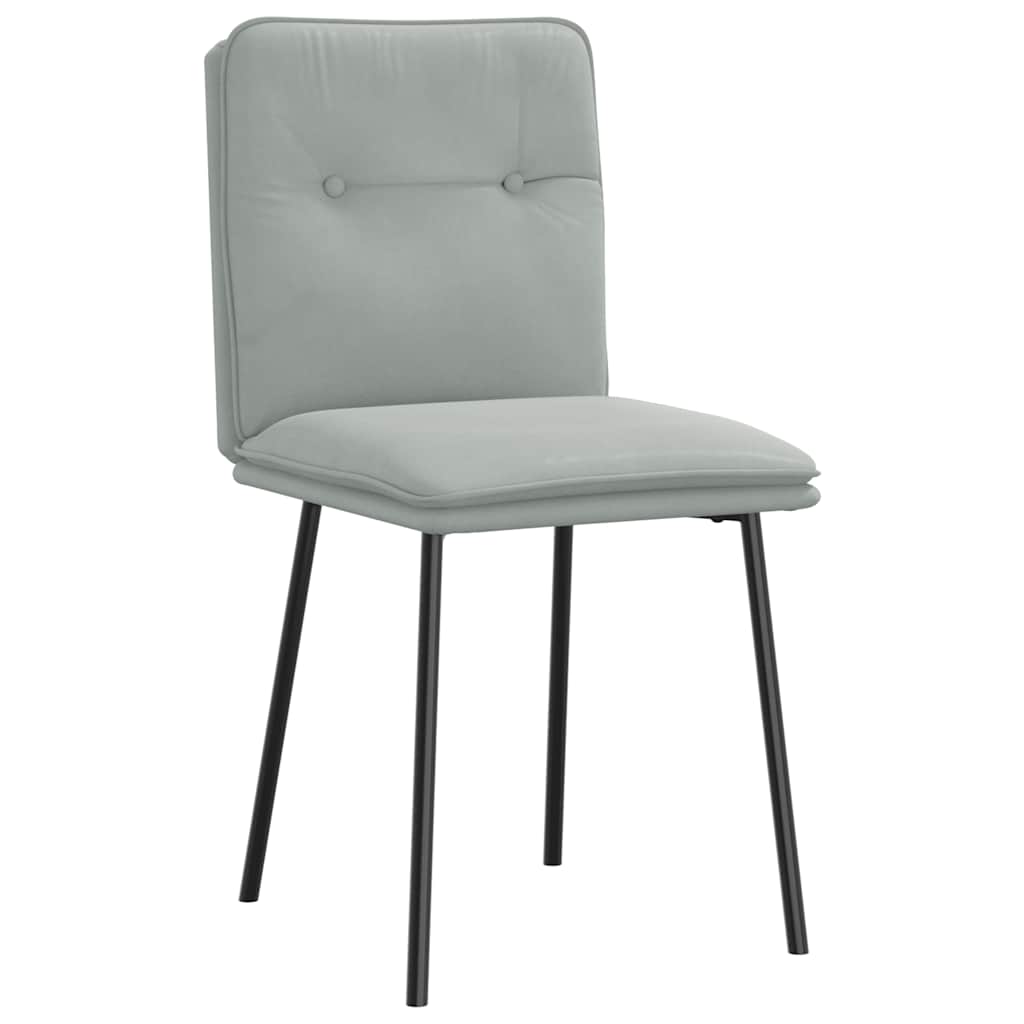 Cadeiras de jantar 6 pcs veludo cinzento-claro