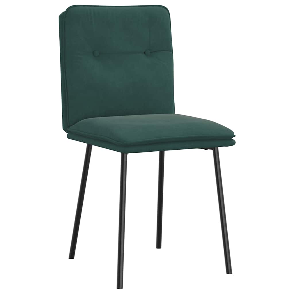 Cadeiras de jantar 6 pcs veludo verde-escuro