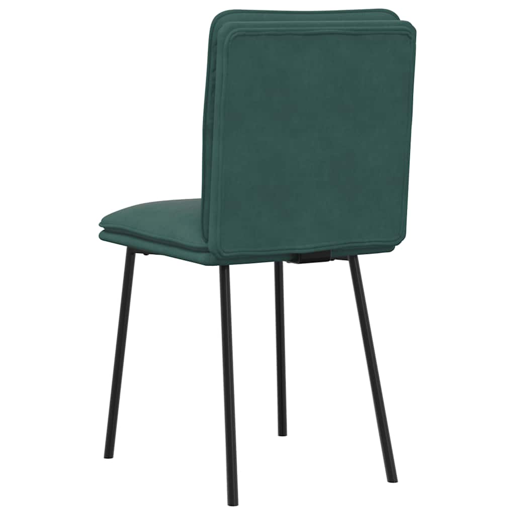 Cadeiras de jantar 6 pcs veludo verde-escuro